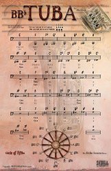 B-Tuba Poster mit Grifftabelle und Quintenzirkel