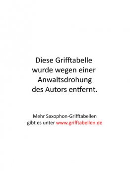 Die ultimative Grifftabelle für Saxophone Peter Wespi