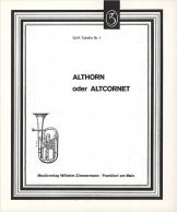 Grifftabelle Althorn Altkornett