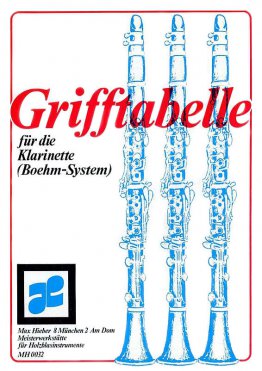 Grifftabelle Klarinette Böhm-System Max Hieber