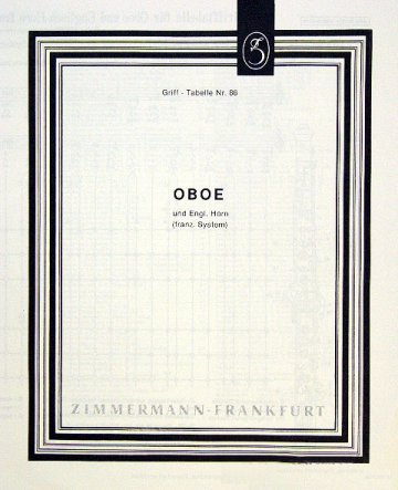 Grifftabelle Oboe Englischhorn französisches System