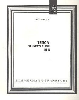 Grifftabelle Tenor-Zugposaune in B Tenorschlüssel
